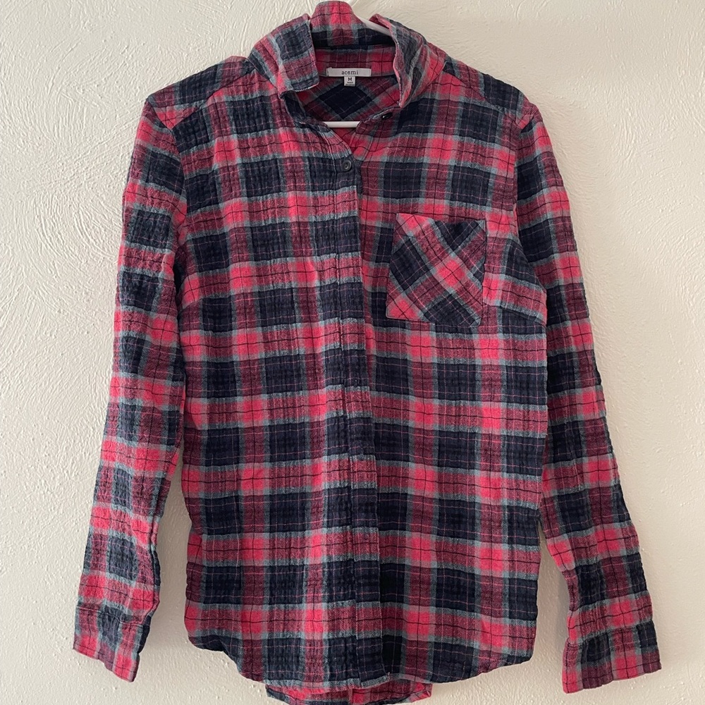 Acemi grey and pink flannel, size medium